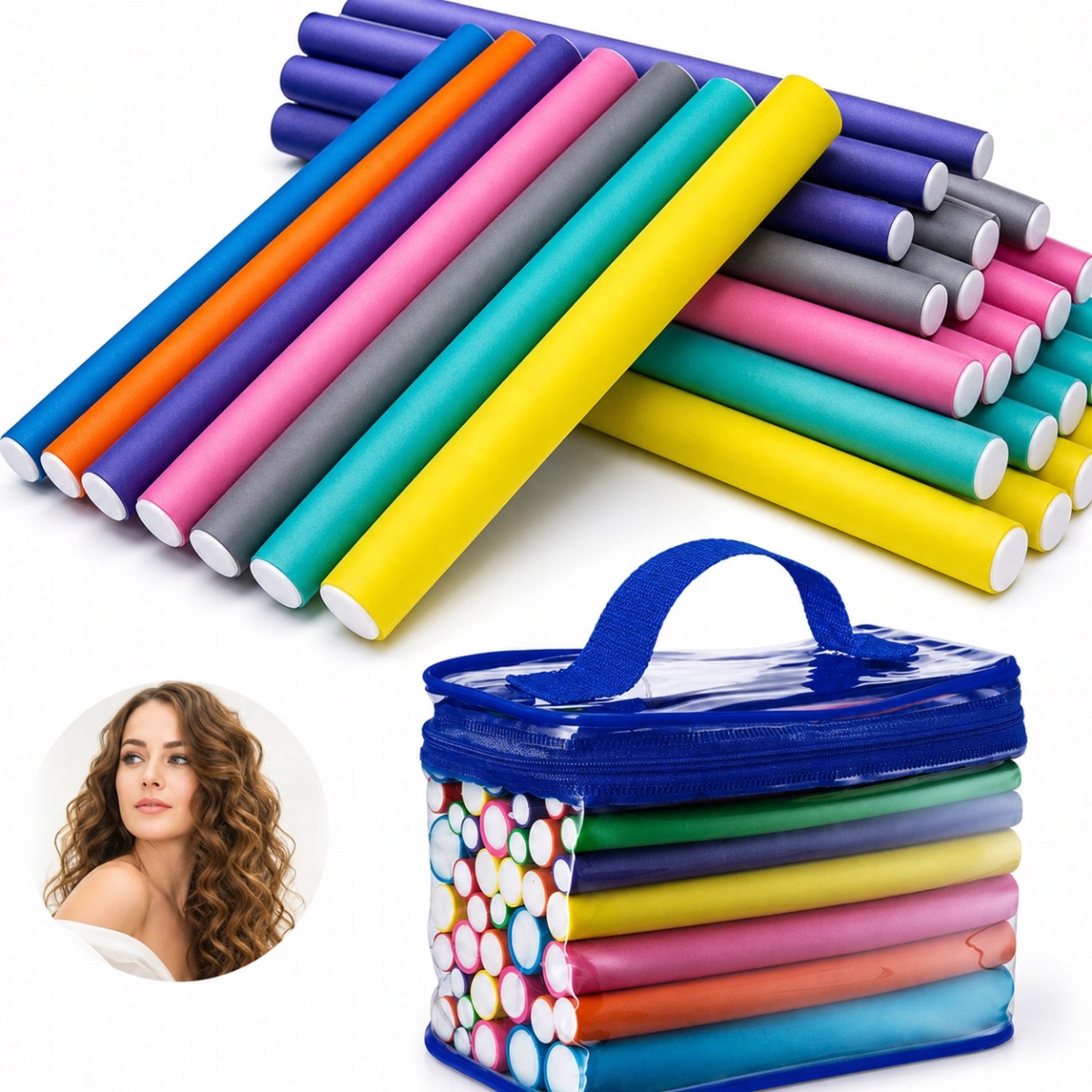 42 Stuks Flexibele Haarkrullers - Kleurrijk Set voor Mooie Krullen