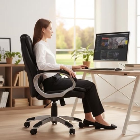 Ergonomische Gaming Chair Zwart — afbeelding 2
