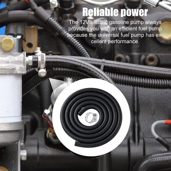 Elektrische brandstofpomp, benzinepomp met benzineslang, universele elektrische 12 V 3-6 psi HEP-02A dieselpomp, auto brandstofpomp, bouwmachine Fuel Pump — afbeelding 4