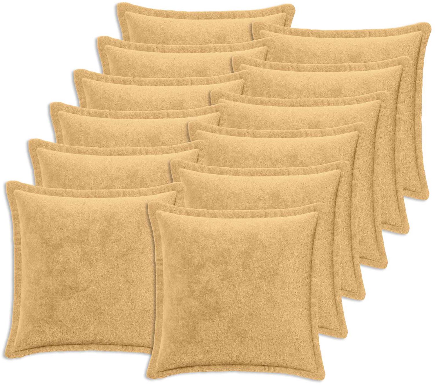 vidaXL Dekenkussen - 12 - st - HOUTEN - Taupe - 40 - x - 40 - cm - Flanel
