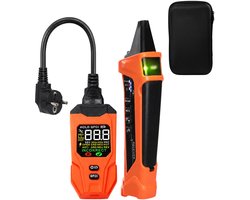 Stroomonderbrekerzoeker met Groot LCD-scherm, Oplaadbare Circuit Tracer met GFCI-stopcontacttester, Elektrische Circuit Tracer met NCV-test en Zaklamp