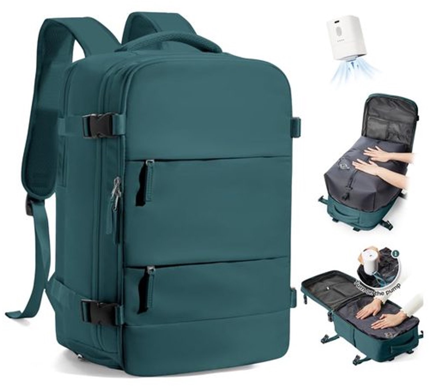 Vacuum Rugzak met Pomp voor Reizen - Ryanair Handbagage 40x30x20 cm