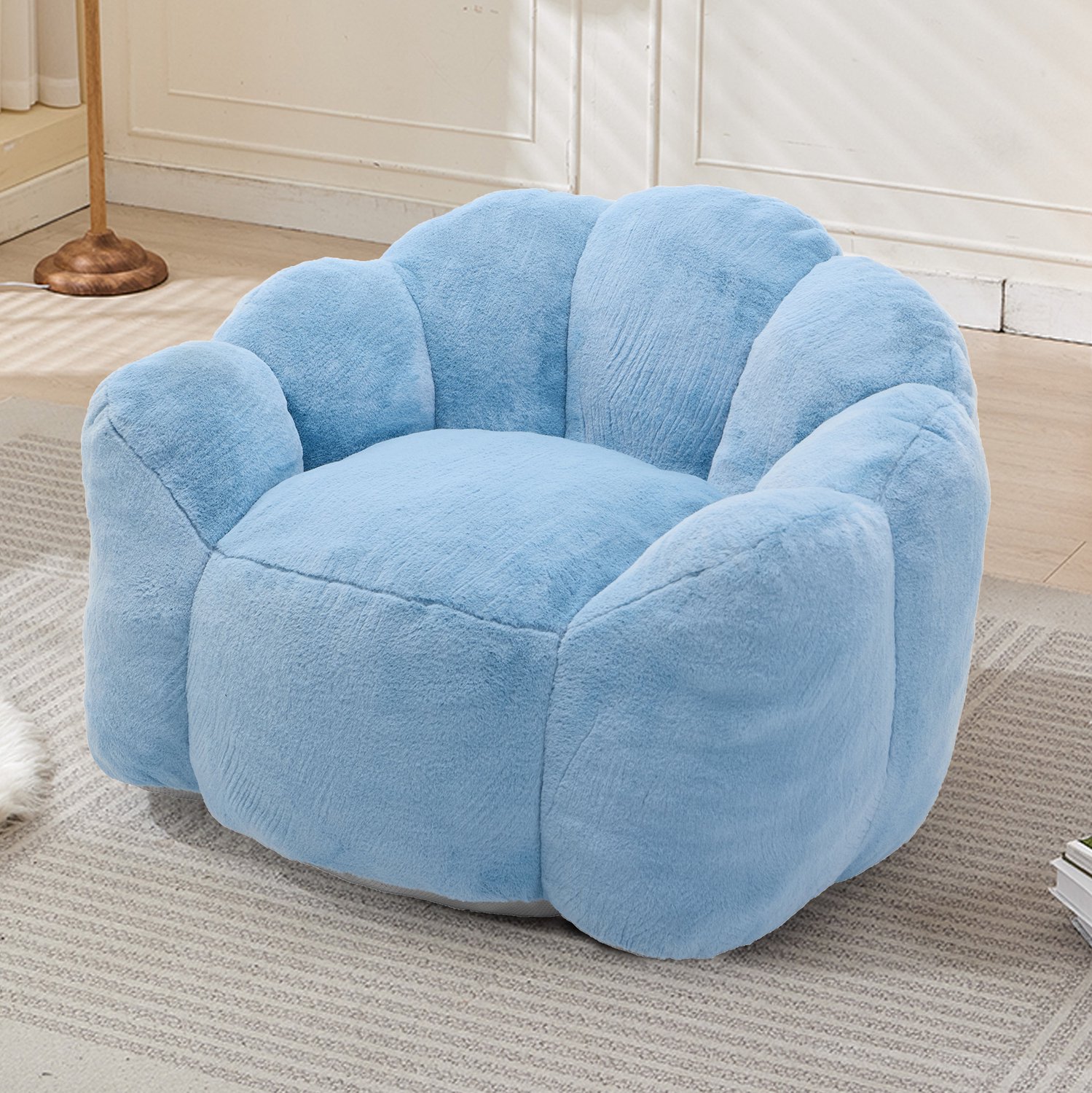 CHICFURN Zitzak - Met rugleuning - Lotusvormig - Blauw