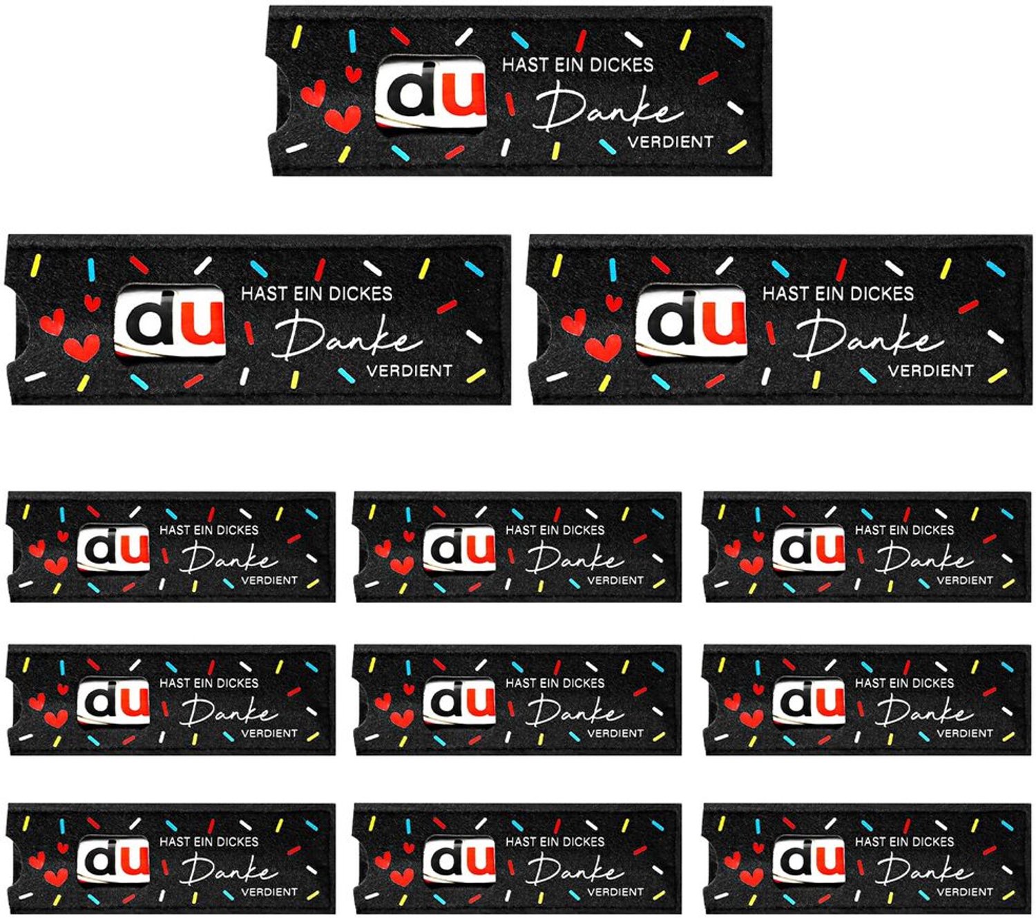 12 Stuks Bedankgeschenken - Vilt Geschenkdoos Deksel - Perfect voor Collega's en Teams