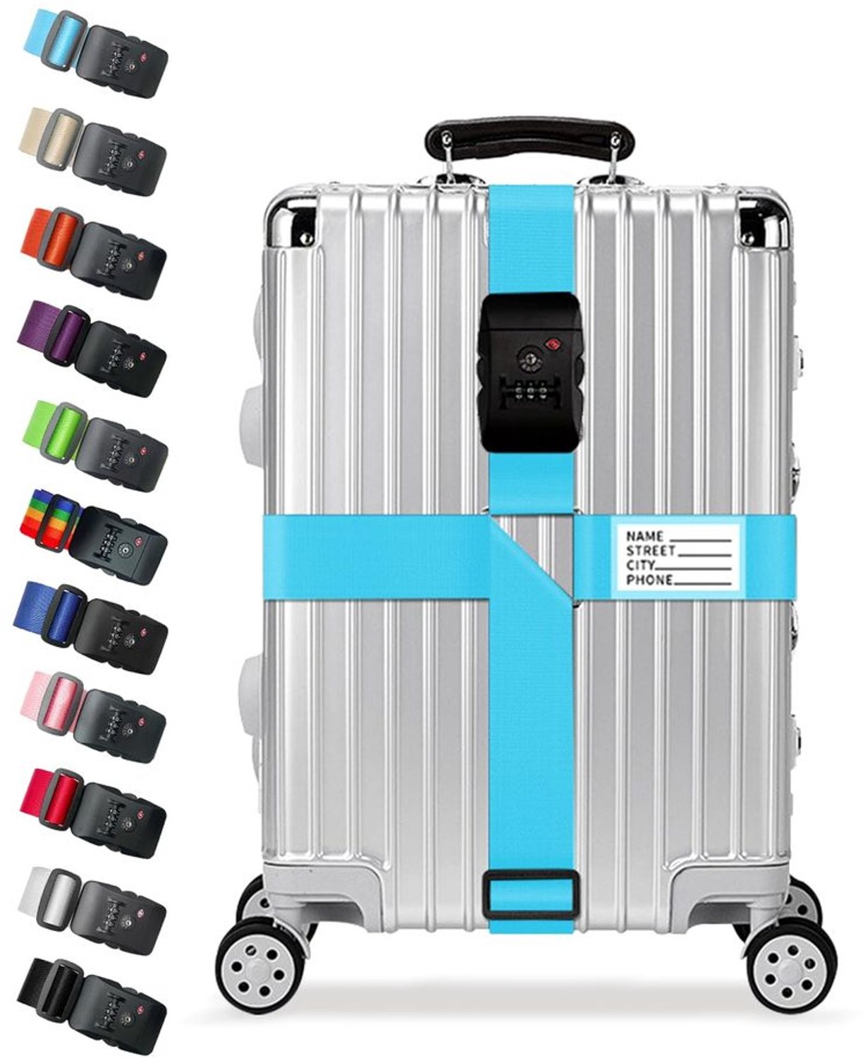 Verstelbare Bagagestraps met TSA Slot voor Veilig Reisgemak