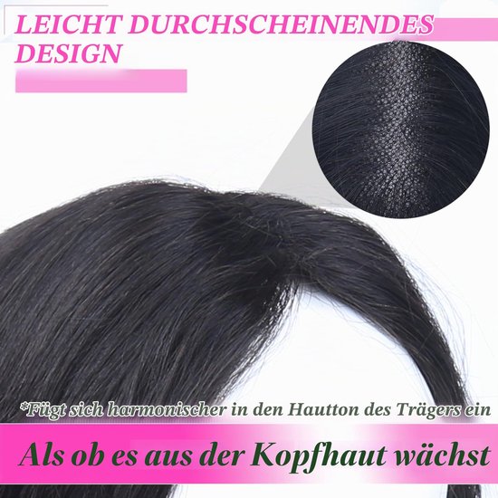 Haarwerken voor vrouwen van echt haar, voor dun haar, onzichtbare opvulling, handgeknoopt, Zwitserse kantbasis, zonder pony, natuurlijke haarlijn — afbeelding 3