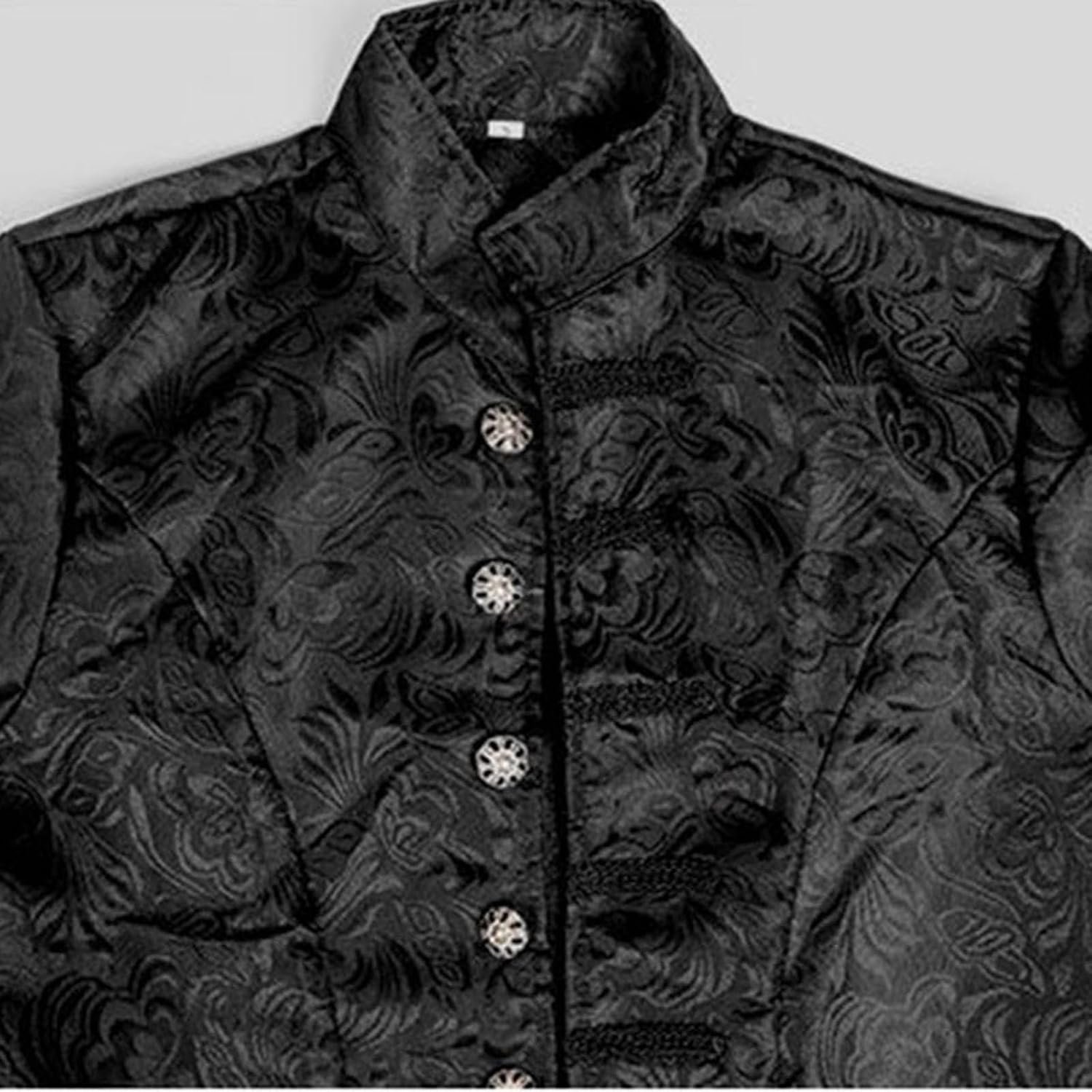 Steampunk jas voor jongens, gothic mantel met staand kraag en knopen, retro pijp, geschikt voor toneel, Halloween en carnaval