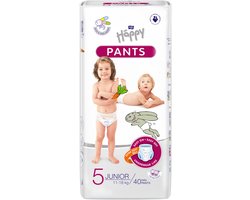 Bella Baby Happy Broek Maat 5 Junior 11-18 kg, Easy On Easy-Off, Sneldrogend, comfortabel, dermatologisch getest - 40 stucks