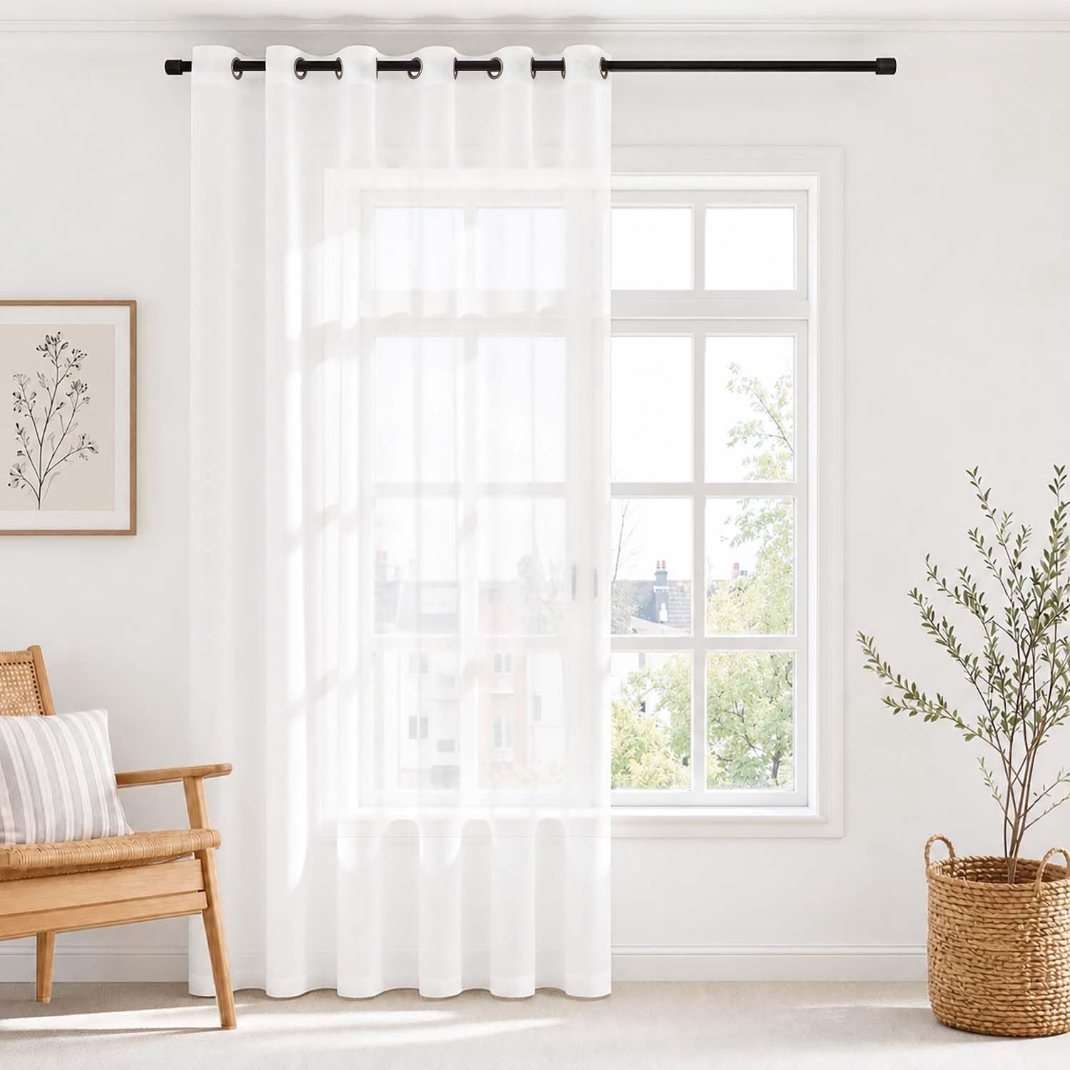 Vuilgordijnen met ringen, 1 set, H 225 x B 200 cm, transparant