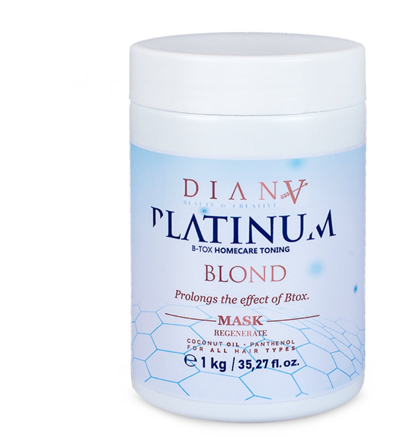 Platinumbotox haarmasker 1000g voor thuiszorg na de haarbehandeling - 'No Yellow' Systeem, zonder parabenen, sulfaten en siliconen - Intense Hydratatie en Anti-Frizz voor Blond Haar met Kokosolie en Panthenol, Geschikt voor Alle Haartypes