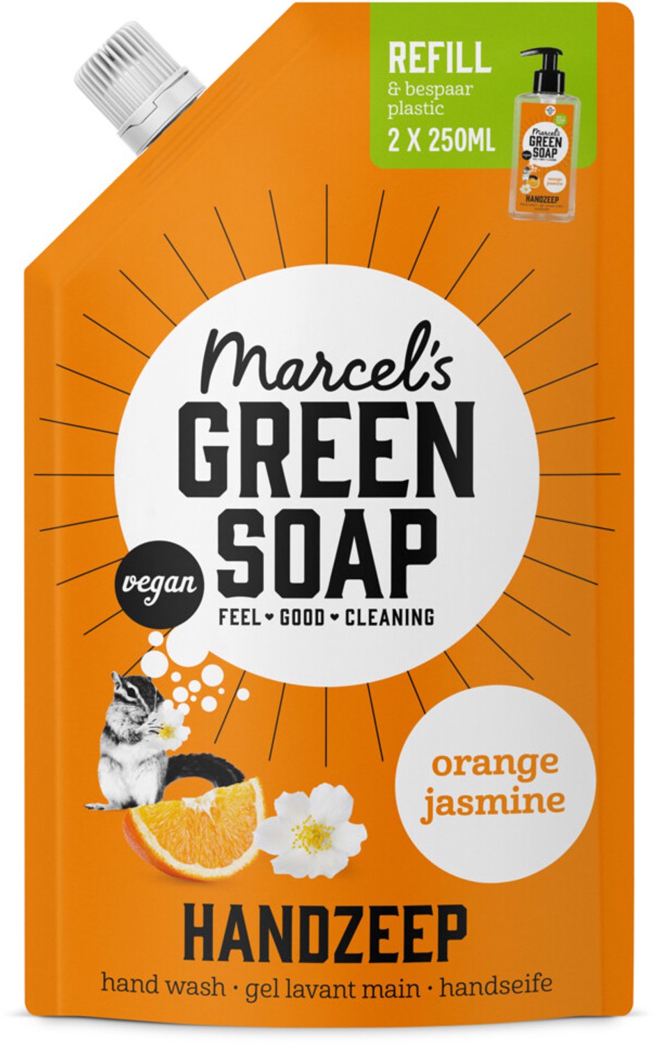 Bol.com Marcel's green soap navulling sinaasappel jasmijn 500 ml aanbieding