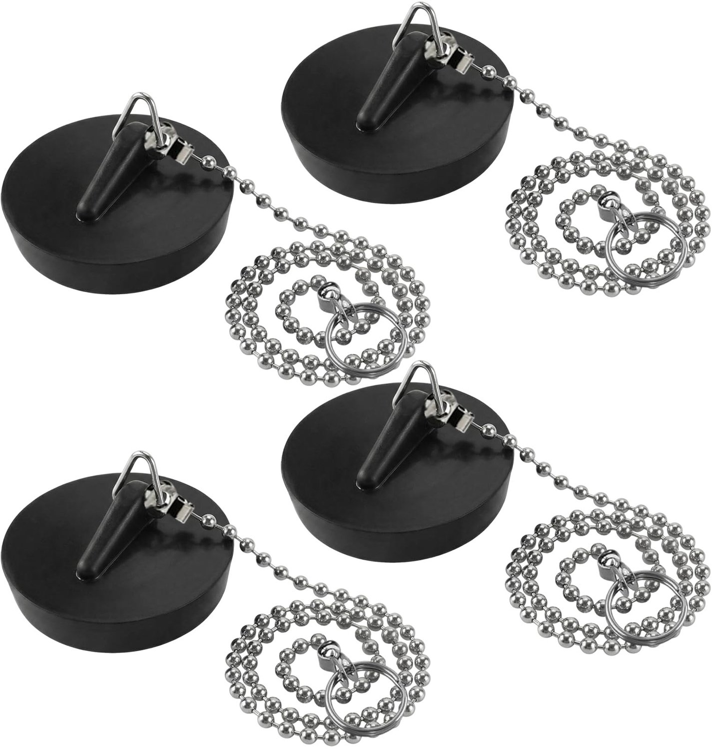 Set van 4 Universele Afvoerstoppen met Ketting
