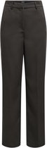 Donkerbruine pantalon met hoge taille, riemlussen en het JDY-label.