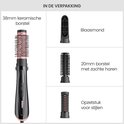 Contenu du coffret : brosse céramique 38mm, embout concentrateur, brosse 20mm et tête de lissage.