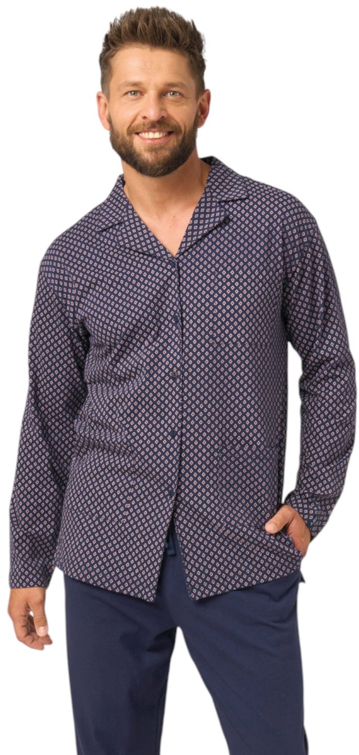 Key Katoenen Pyjama Heren Marine Print MNS 913 XL