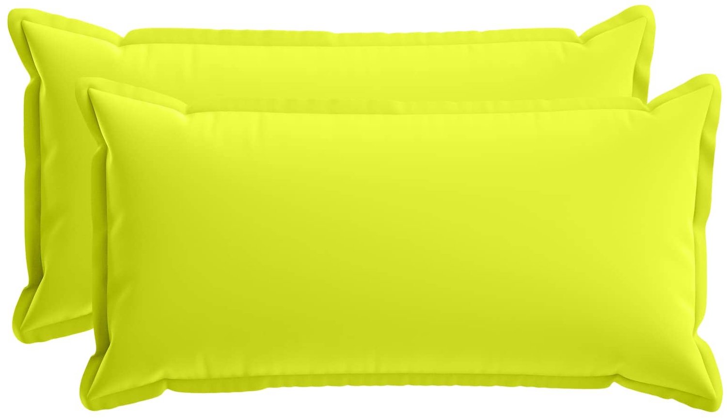vidaXL Dekenkussen - 2 - st - HOUTEN - Heldere - Groen. - 40 - x - 70 - cm - Polyester Helder groen