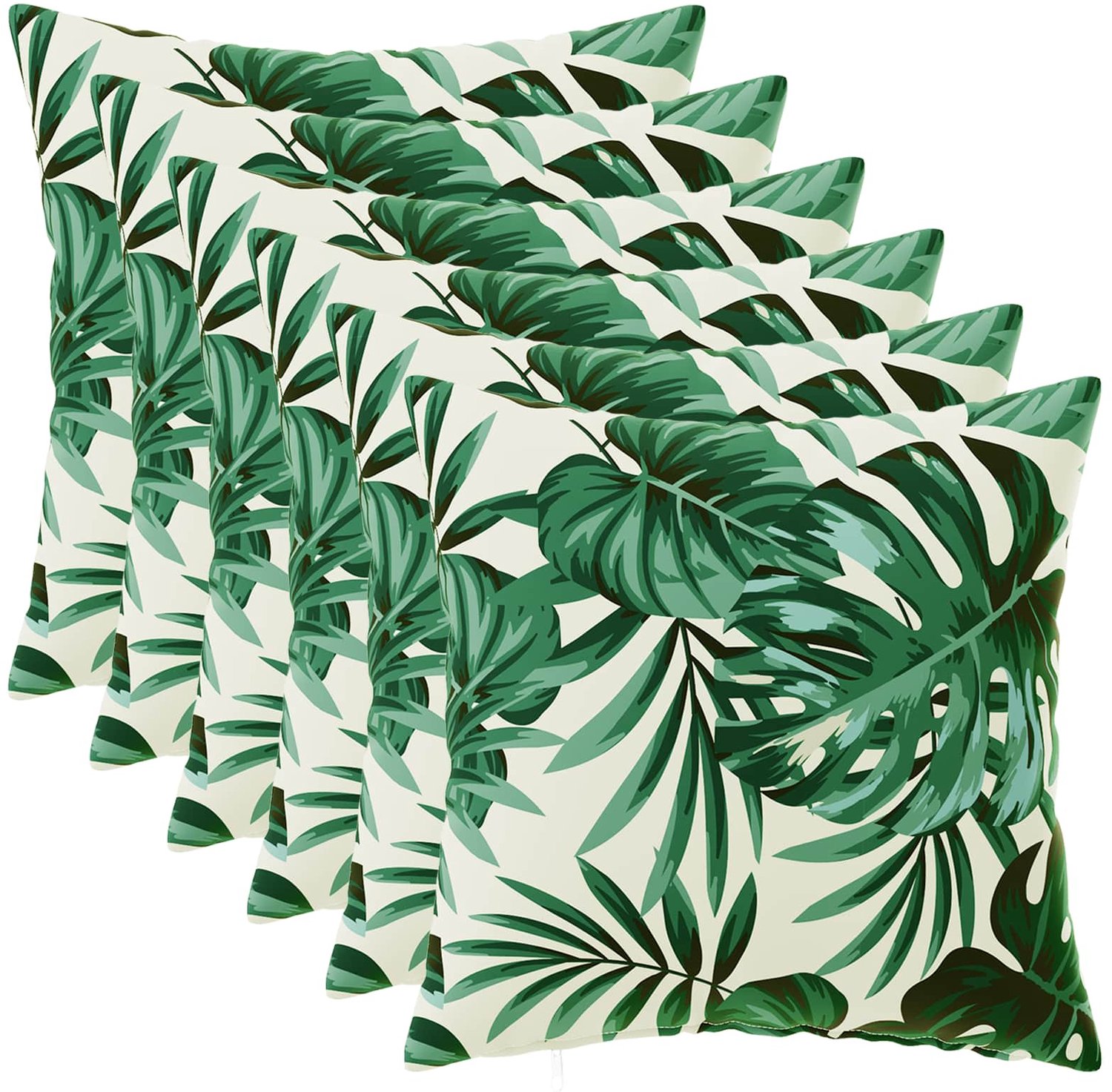 vidaXL Dekenkussen - 6 - st - HEERLEN - Bladpatroon - 40 - x - 40 - cm - Polyester