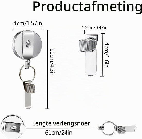 Retractable Pen Holder met Badge Reel en Verstelbare Ring - Perfect voor Verpleegkundigen en Professionals — afbeelding 5