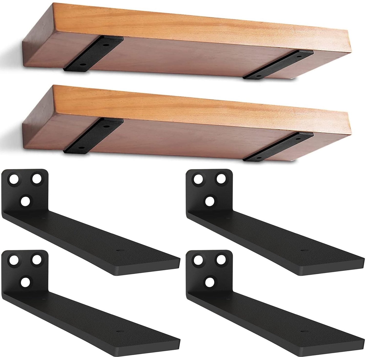 Zwevende Plankdragers - Set van 4 Onzichtbare Boekenplanksteunen
