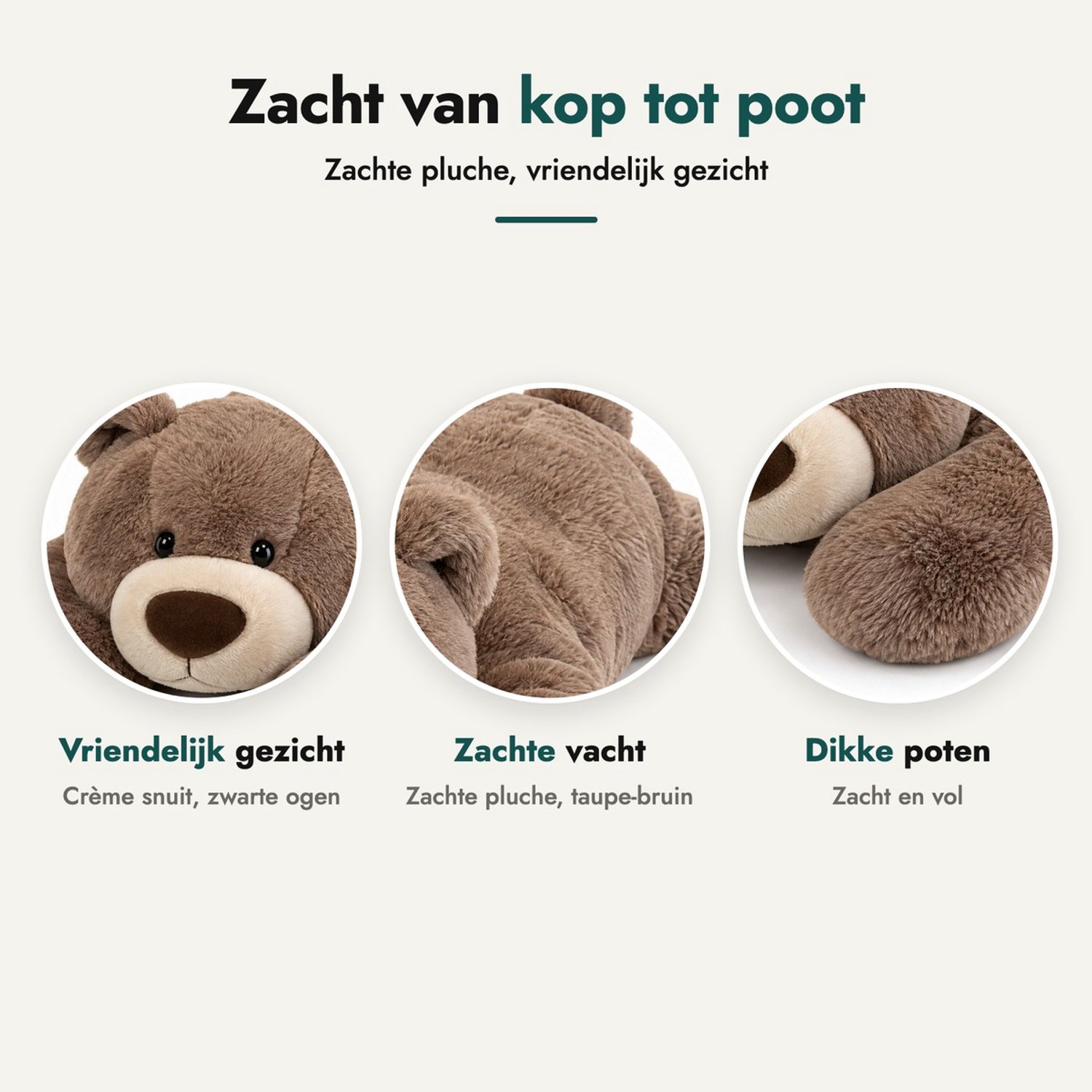 Verzwaringsknuffel Beer – Verzwaarde Zware Knuffel met Gewicht 1.5kg – Sensorische Knuffel – Anxiety Knuffel voor Volwassenen & Kinderen — afbeelding 5