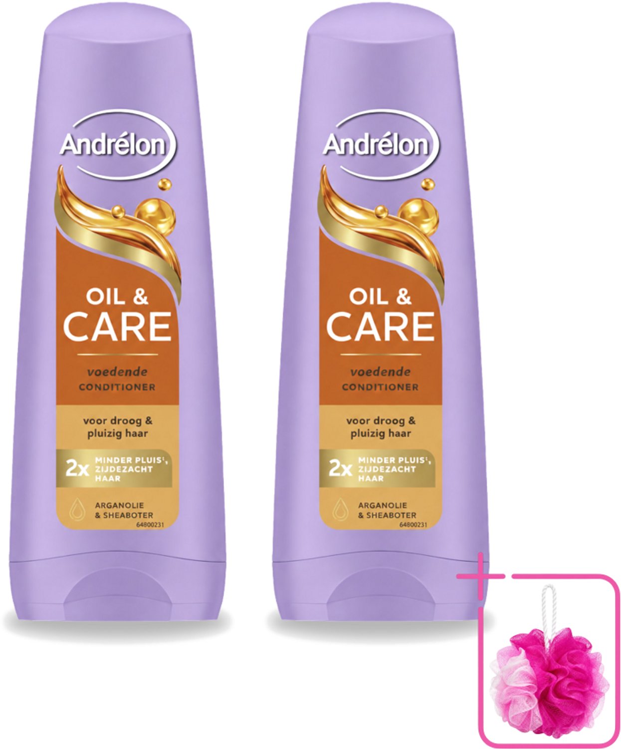 2 x Andrélon – Conditioner – Oil & Care – 200 ml - Bulkverpakking - Droog haar - Douchemop - Pluis haar