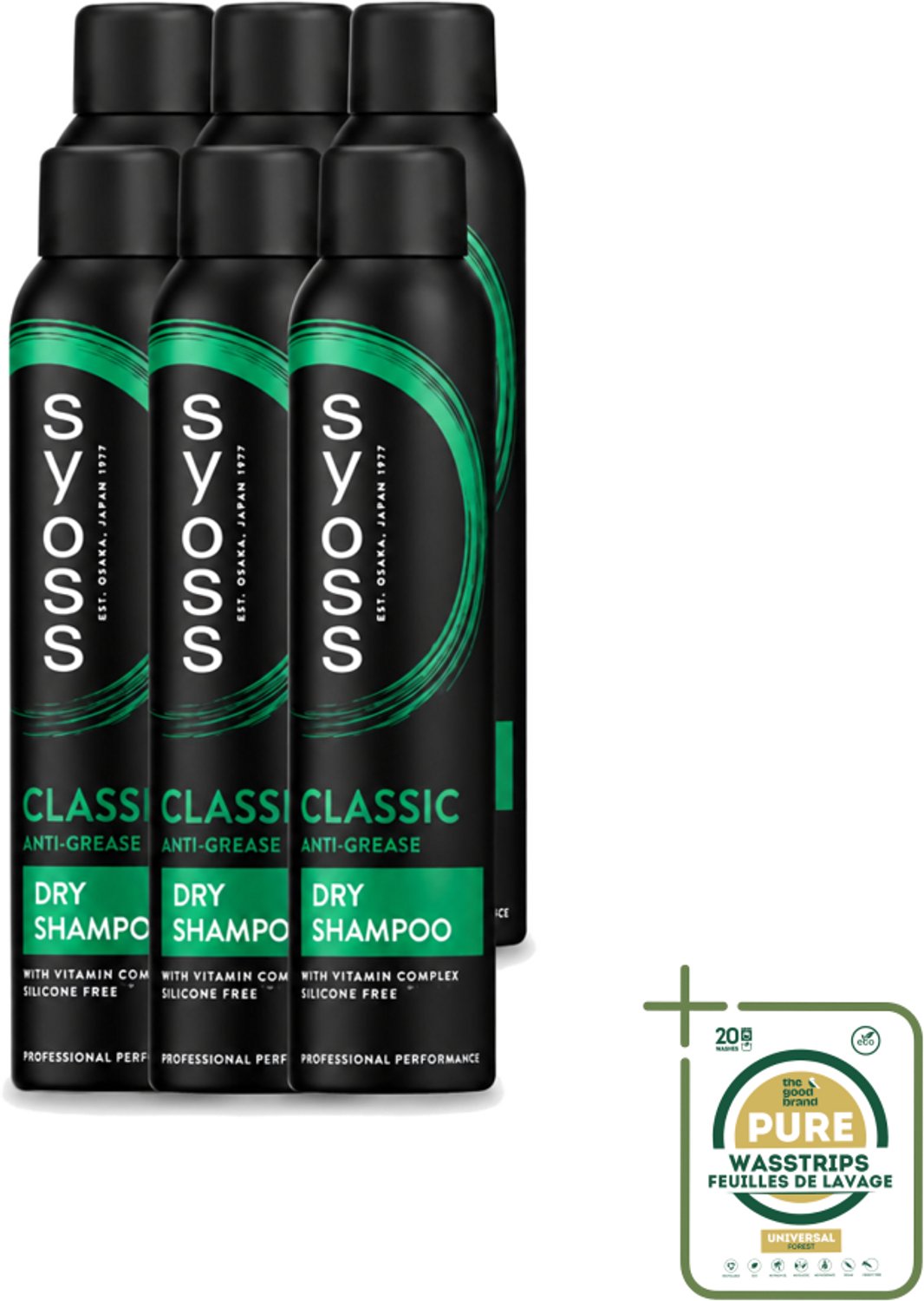 6 x SYOSS - AntiGrease Droogshampoo - Shampoo - Langdurige Styling - 200ml - Wasstrips - AntiGrease Droogshampoo - Vetvrij Haar - Fris Haar - Haar Opfrissen - Haar Verzorgen