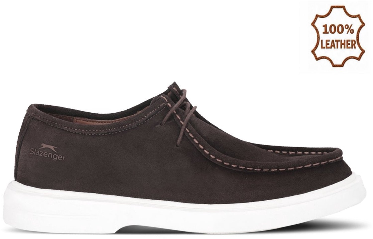Slazenger Yack Heren Sneakers - Bruin Suède