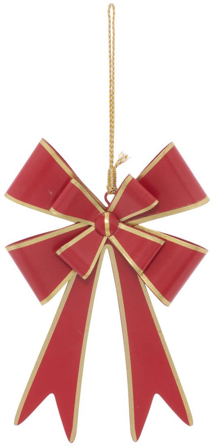 Atmosphera Créateur d'intérieur® Kerstboomversiering met dubbele knoop, van metaal, 15 cm Rouge