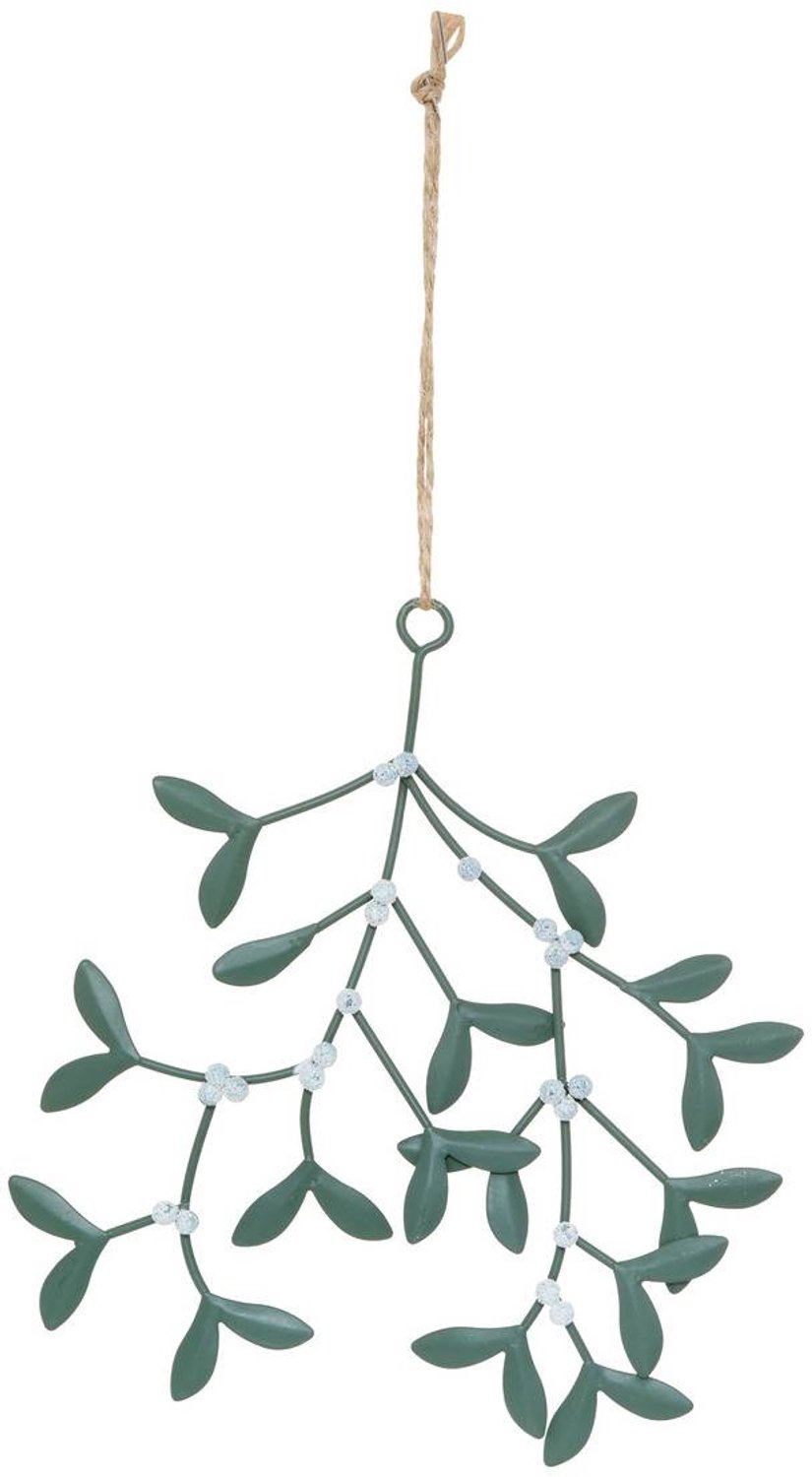 Feeric lights & Christmas Metalen hangversiering met maretak, 14 cm Vert