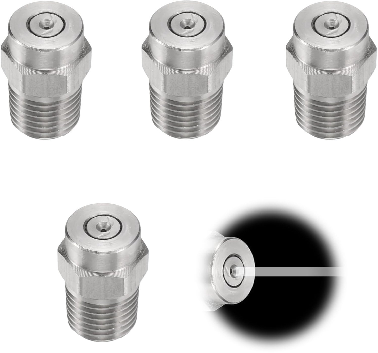 Schroefdraadsluitringen 4 stuks - Sproeikop 0 graden - Opening 1,236 mm - 1/4 inch mannelijk NPT - Roestvrij staal - Voor hogedrukreiniger
