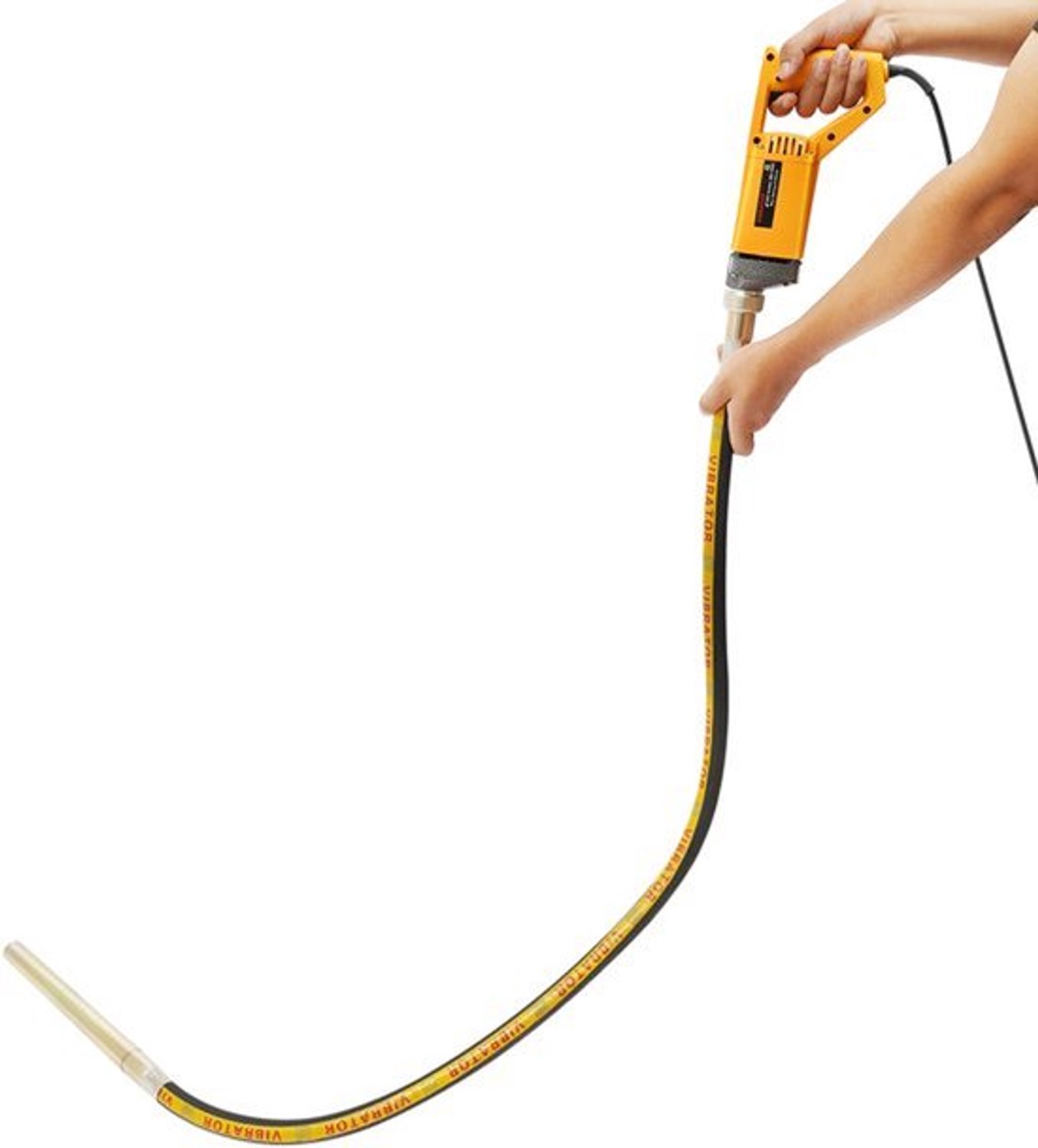Betonvibrator Handheld - Geel - 1300 W Vermogen - Nylon En Staal - Voor Cement En Beton - Elektrische Flesshaker