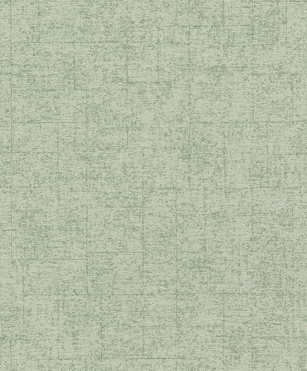 Rasch Vliesbehang Uni Groen 10.05m x 0.53m - Natuurlijke Textuur