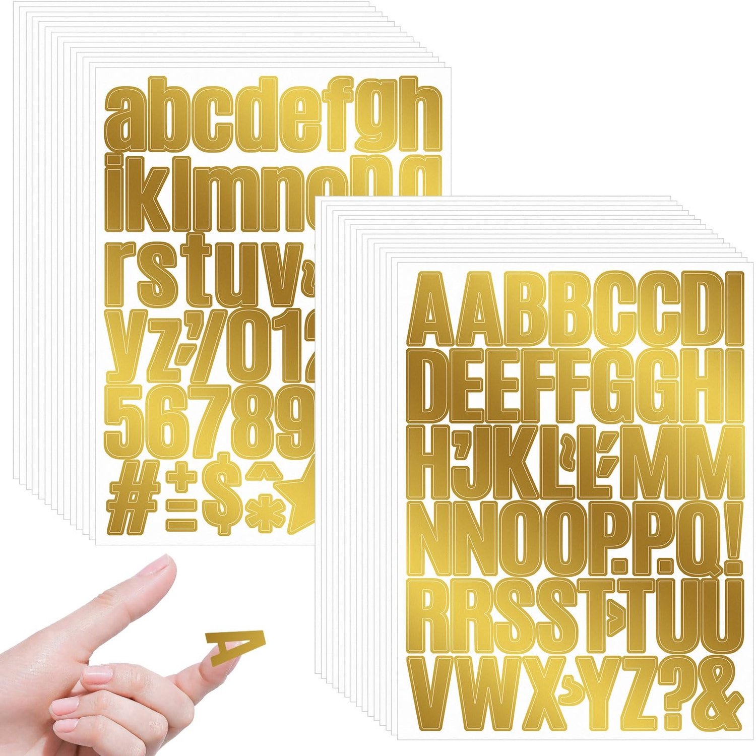 1600 Stuks Gouden Zelfklevende Letterstickers