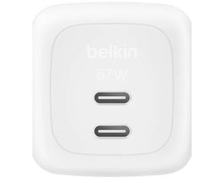 Belkin BoostCharge Pro 67 W USB-C wandlader met 2 USB-C poorten – wit