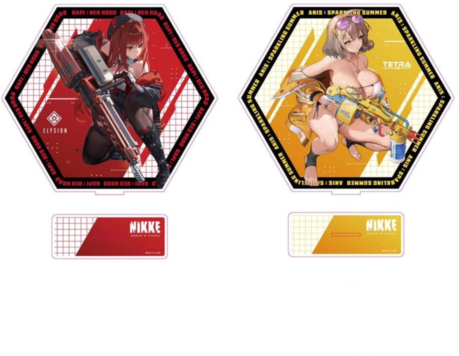 SEGA Goddess of Victory: Nikke Acrylic Stand PtZ Double-Sided Rapi: Red Hood/ Anis: Sparkling Summer 25 cm Beeld