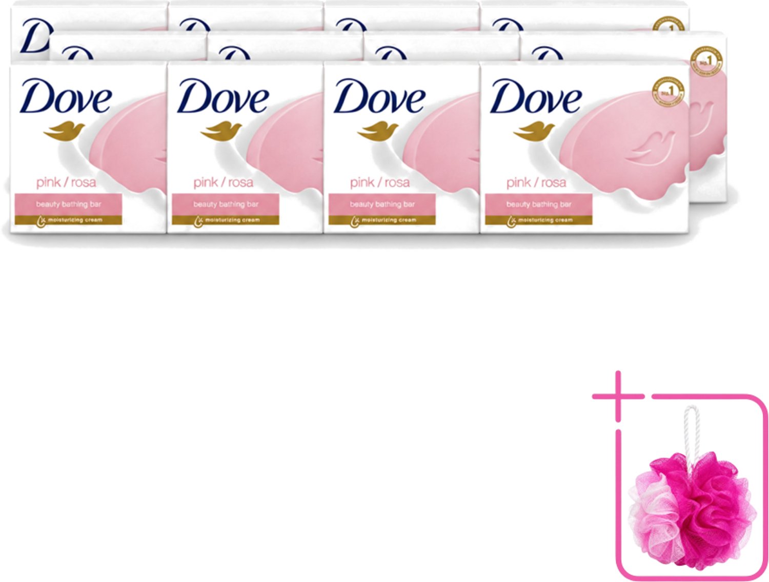 12 x Dove - Zeep - Pink - Hydraterend en Verzorgend - 4 x 100 g - Bulkverpakking - Dove Zeep - Douchemop - Hydraterende Zeep