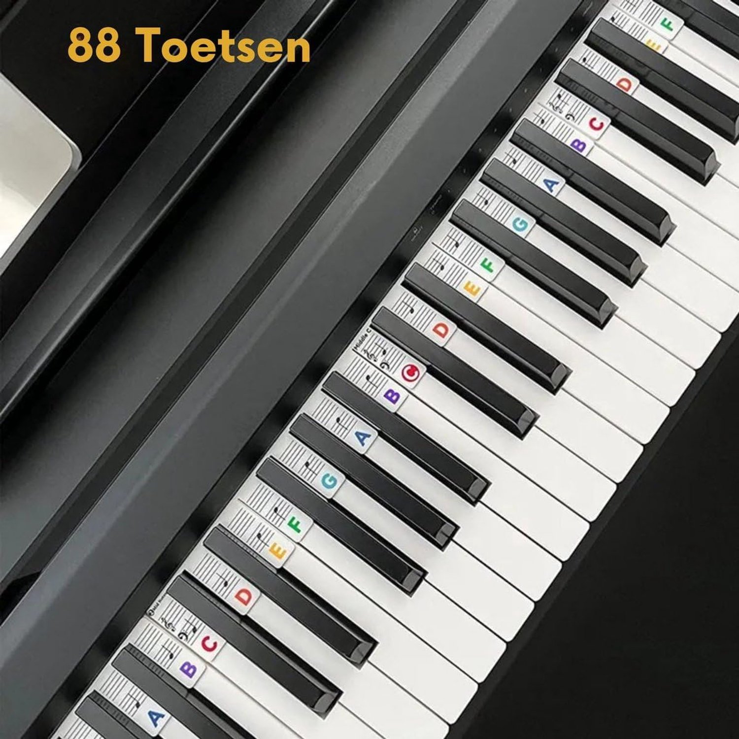 Silicone Piano Stickers Removable - 88 Keys - Keyboard Stickers - Reusable - Colour - ShopVlot