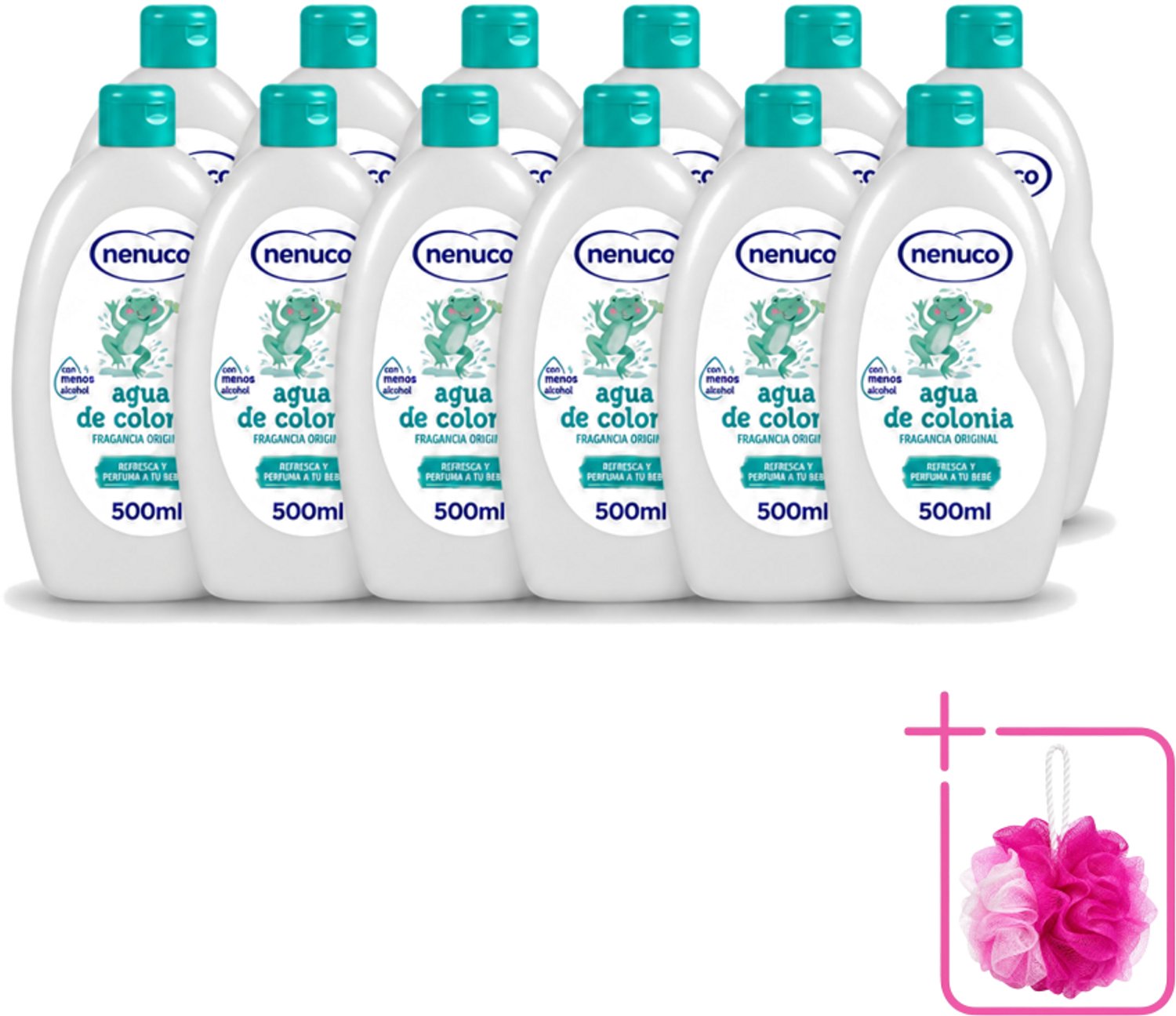 12 x Nenuco – Haarlotion – Agua de Colonia – 500 ml - Bulkverpakking - Agua de Colonia - Douchemop - Kinderparfum