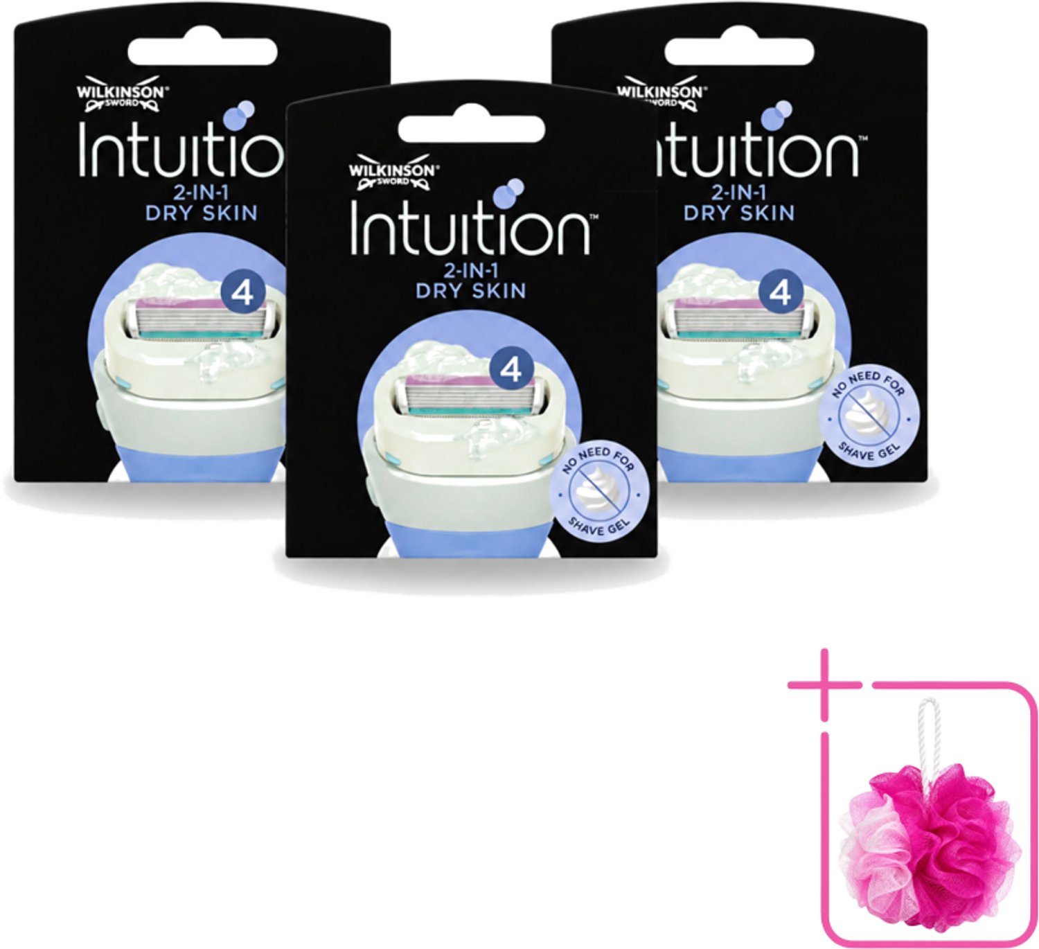 3 x Wilkinson – Scheermesjes – Intuition Dry Skin Coconut Milk & Almond Oil – 3 Scheermesjes - Bulkverpakking - Scheermesje droge huid - Kokosmelk scheermesje