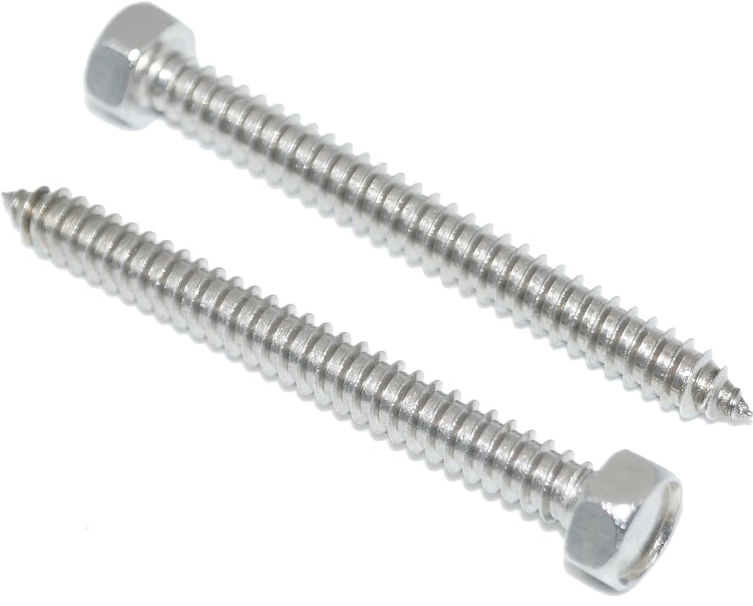 Hexagonal Plate Screws 6.3 x 80 25 Pieces Stainless Steel A2 / V2A Key Screws - DIN 7976 / ISO 1479 - Stainless - ShopVlot