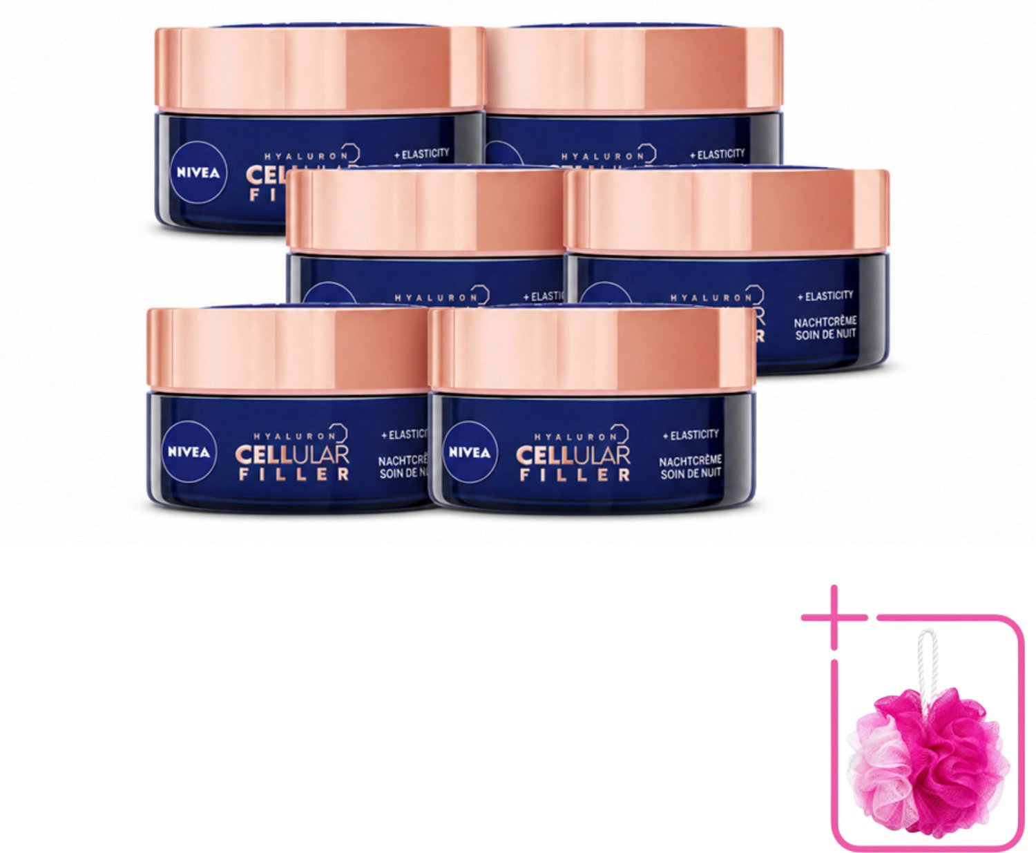 6 x NIVEA - Nachtcrème - CELLular Expert Lift Anti-Veroudering - Voor alle huidtypes - Met Bakuchiol & Hyaluronzuur - Verhoogt collageen & anti-rimpel - 50 ml - Bulkverpakking - Anti-aging crème - Huidverzorging