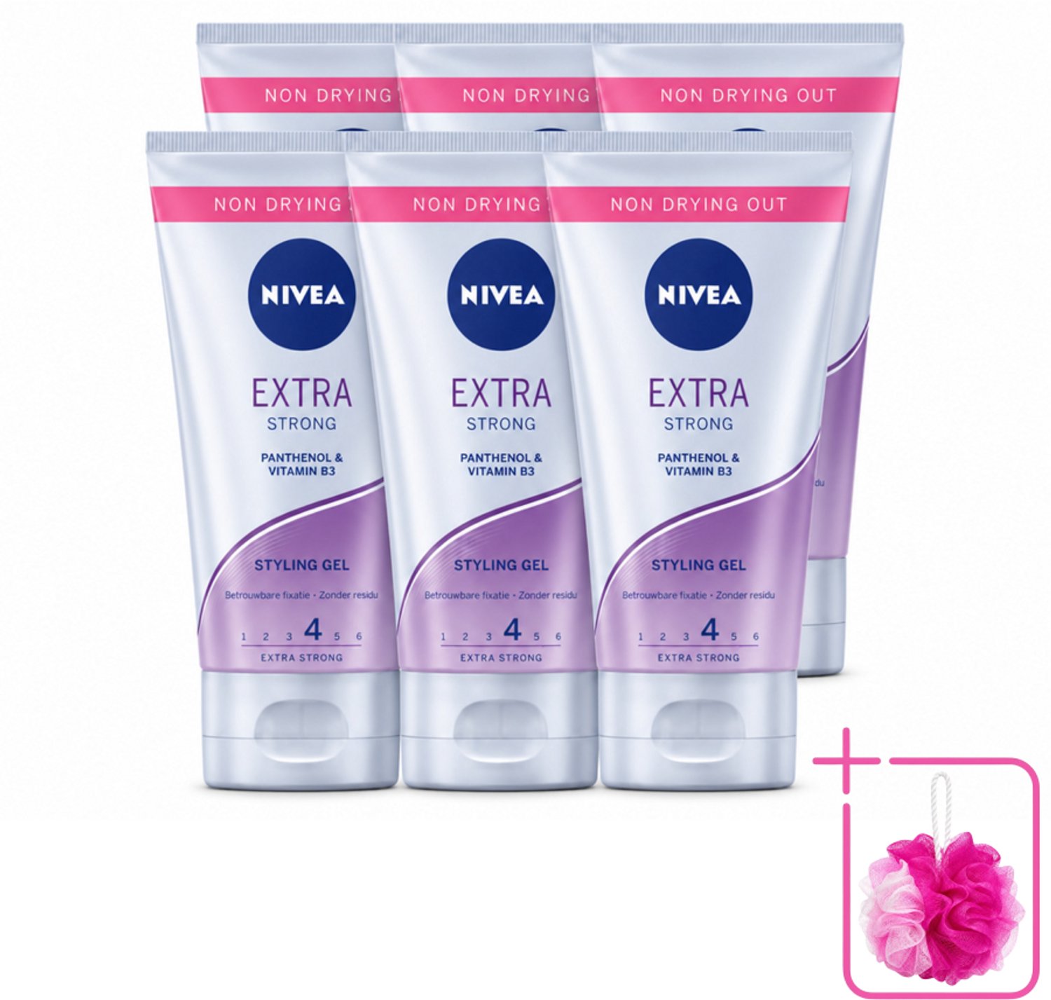6 x NIVEA - Stylingsgel - Extra Sterk - Betrouwbare Fixatie - 150 ml - Bulkverpakking - Styling gel - Douchemop - Haar fixatie