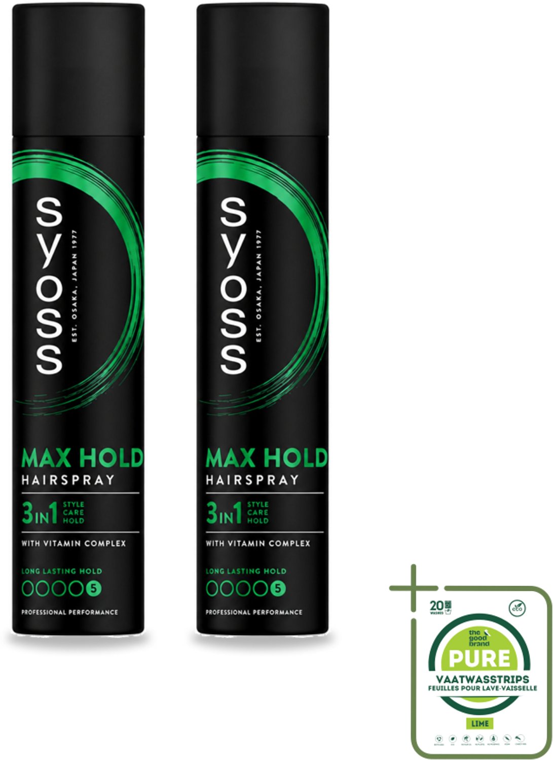2 x Syoss - Max Hold - Haarspray - 300 ml - Grootverpakking - Haarspray - Fixatie - Haarkleur - Haarstructuur - Haarversterking