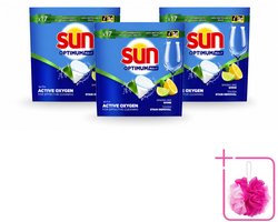 3 x Sun - Vaatwascapsules - Citroen - 17 capsules - Bulkverpakking - Vaatwasmiddel - Douchemop - Vaatwasser