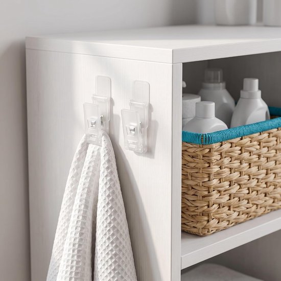8 Stuks Delige Zelfklevende Keukenglovenhouder Clips Waterbestendig Plastic Multifunctionele Keukengerei Ophanghaken Compacte Boorvrije Montage voor Kleine Keukens — afbeelding 2