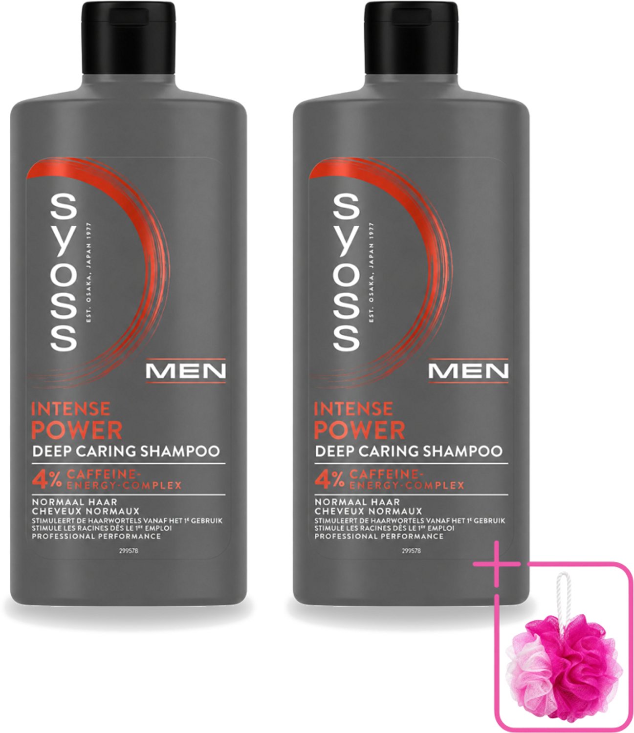 2 x SYOSS - Men Power - Shampoo - Langdurige Styling - 440ml - Bulkverpakking - Mannelijk haarverzorging - Douchemop - Krachtig haar