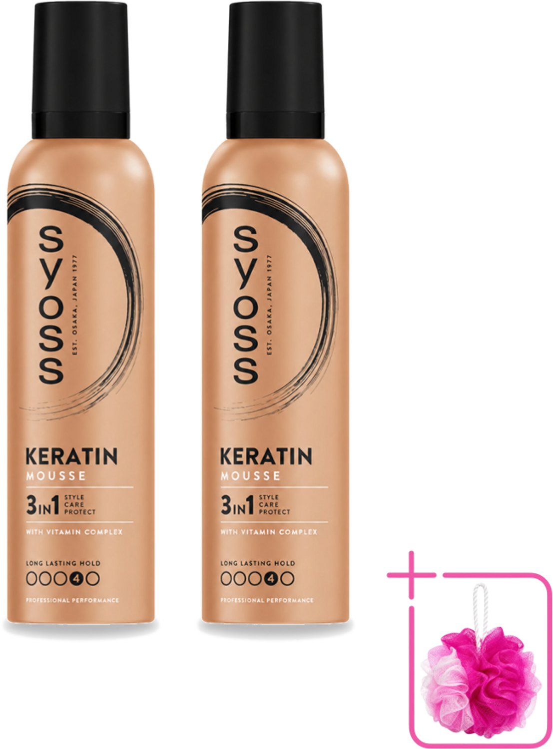 2 x Syoss - Keratin - Haarmousse - Versterkt Haarvezels - 250 ml - Bulkverpakking - Haarmousse - Keratine
