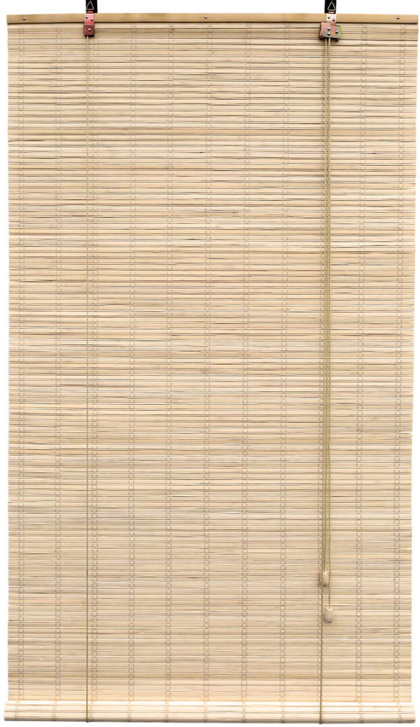 Bamboebaas® bamboe rolgordijn Sem - Naturel - 80x180 cm - Natuurlijke look - Zonwerend - Duurzaam bamboe - Lichtdoorlatend - Geschikt voor binnen en buiten - Eenvoudige montage