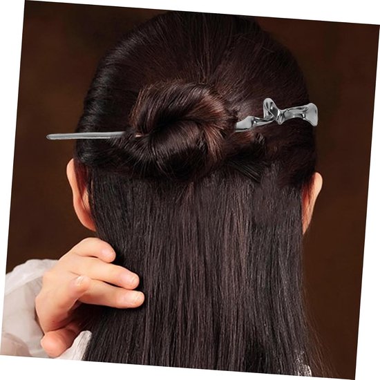 2 stuks Antieke Chinese Haarknippen voor Vrouwen Geometrisch Design Zwart Haarstokjes voor Gelegenheden Cosplay — afbeelding 2