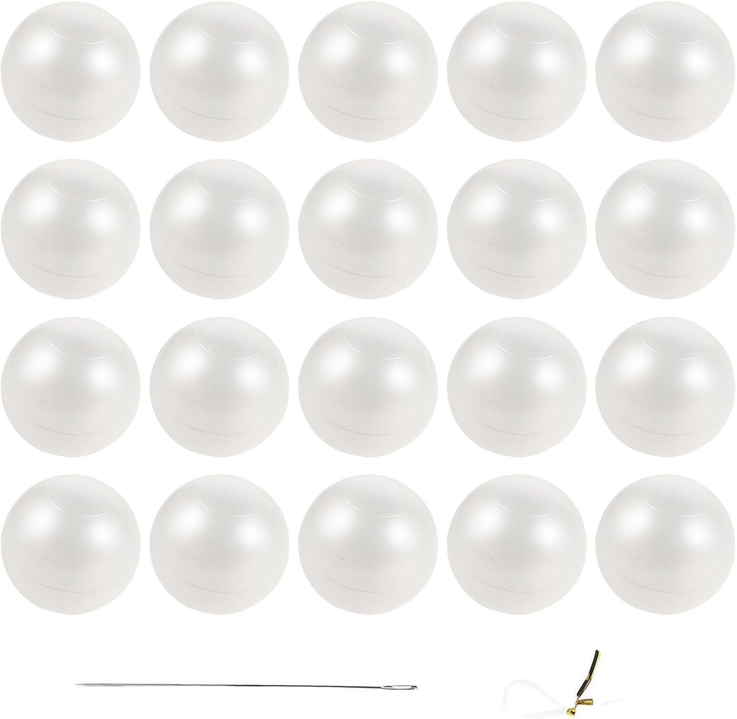 1 set witte nep-parel hangende slinger - 2,2 inch grote ronde parelballen slinger - fotohokje achtergrond decoraties voor bruiloft, verloving, ceremonie en receptie